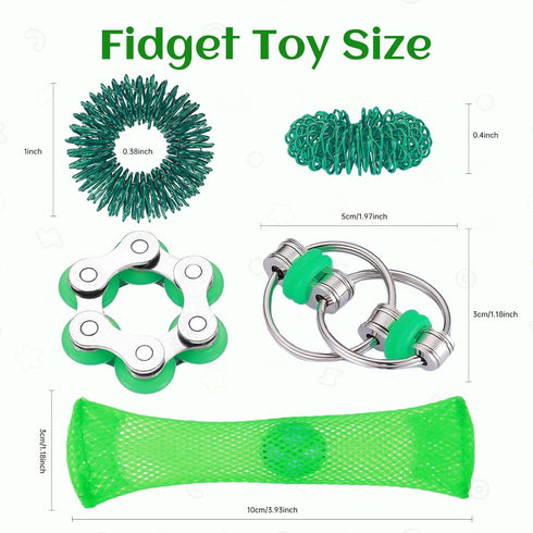 8 ZQFTZQ Pcs Hand Fidget Toys for Adults Roller Bike Chain Figette Spinners Flippy Chain Mesh Marble and Spiky Sensory