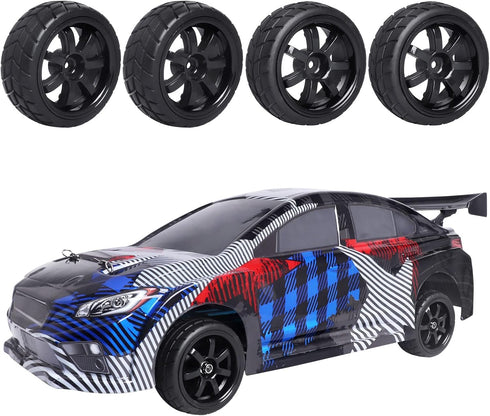 Hobbypark 4Pcs 26mm 1/10 RC Touring Car Tires & 12mm Hex Hub Wheel Rims with Foam Inserts