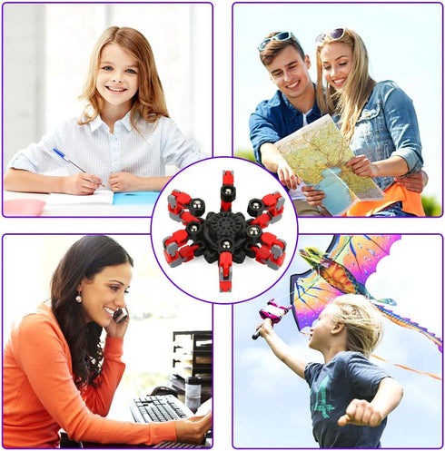 8 Pack 4-8 8-12 Fidget Spinners, Transformable Fidget Spinners Toys Party Favors for Kids Goodie Bag Stocking Stuffers