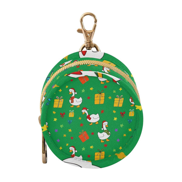 Duck Round Pacifier Storage Case with Zipper, Portable Pacifier Case for Travel,
