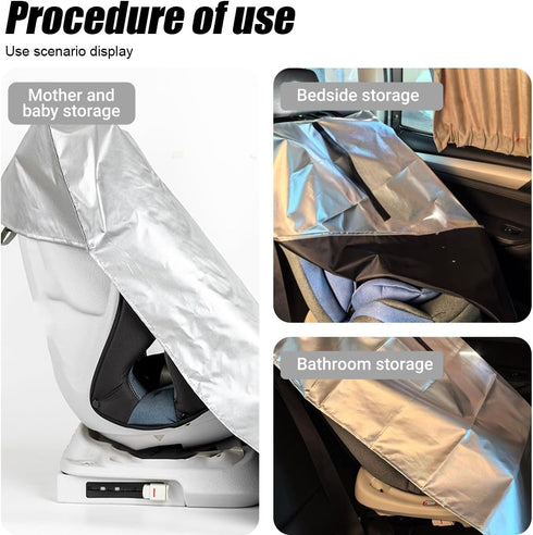 ZIMISI (1PC) Car Seat Sun Shade Cover, Portable Reflective Infant Automotive Seat Heat Protector Keep Toddler Seats at