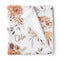 Stork Wares Boho Caramel Floral Personalized Baby Girl Swaddle Blanket, White, 30x40', (BB335)