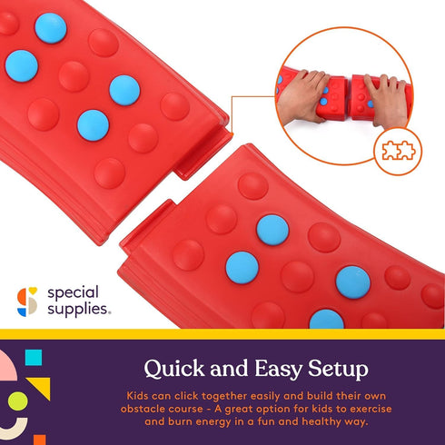8 Set, Special Supplies Wavy Circle Balance Beams Stepping Stones for Kids, Pc. Non-Slip Textured Surface and Slip