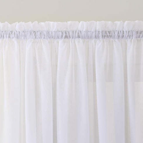 No. 918 Emily Sheer Voile Rod Pocket Door Sidelight Curtain Panel, 28" x 72", White