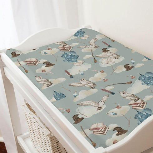 Watercolor Owl Baby Changing Pad Cover 32''x16'' for Boy Girl, Unisex Fitted Diaper Change Table Sheets, Soft