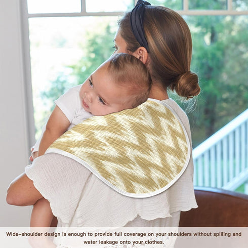 decor gift 4 Pack 22x11in Cotton Burp Cloths Baby Easy Care Beige Ikat Simple Line Burp rag for Unisex Babies