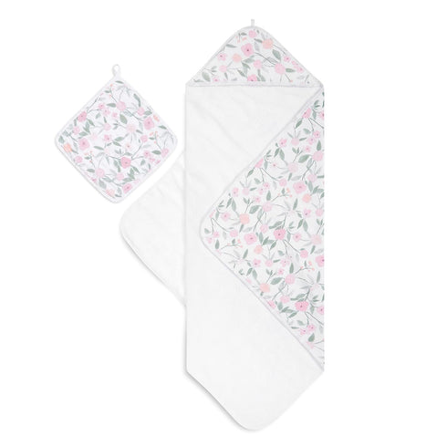 aden + anais Muslin Backed Hooded Towel Set, Ma Fleur