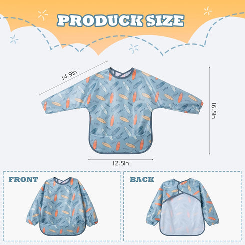 6-36 Little Dimsum Long Sleeve Feeding Bibs,Waterproof Baby Bibs with Sleeves, Infant Toddler Months for Smock Bib