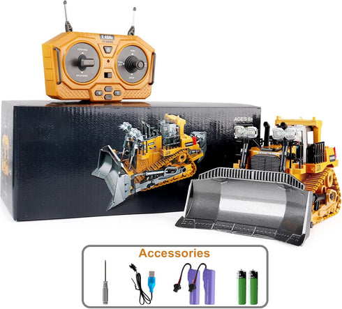 Bulldozer Bulldozer bulldozing Dwi Dowellin Rc Toys for Boys,Construction Remote Control with Metal Shovel