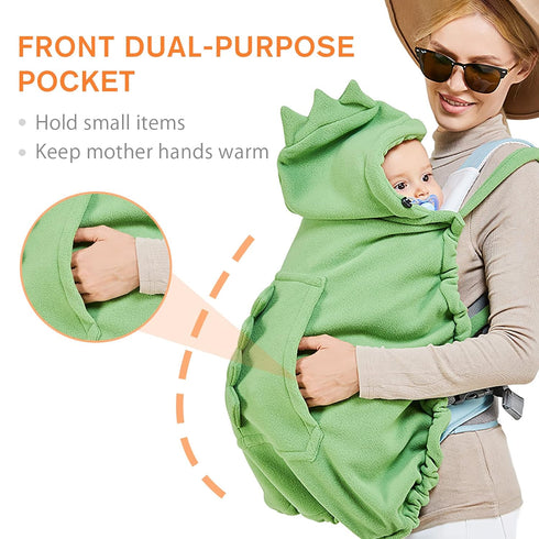 SONARIN Warm Hooded Baby Carrier Cover,Universal Thick Winter Cover for Baby Carrier Windproof Sling Cloak Cape