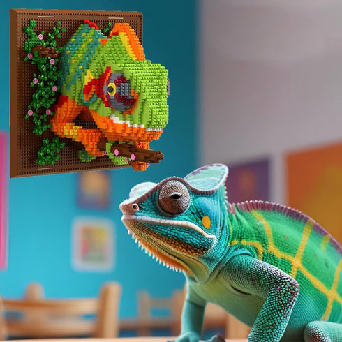 Set; Set Hobbies(2688 BDYDT Wall Art Chameleon Building Blocks A Wall Decor for Adults Who Love Creative Pieces) Toys