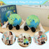 SHLEHUITD 11" 35 Earth Plush Toy Soft Round Planet Plushie Pillow with Legs, Cute Celestial-Style Buddy Globe