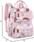 Backpack Diaper Bag for Baby Girl, Multifunction Waterproof Diaper Bag for Mom Dad, Large Pink Floral Baby Diaper Bags