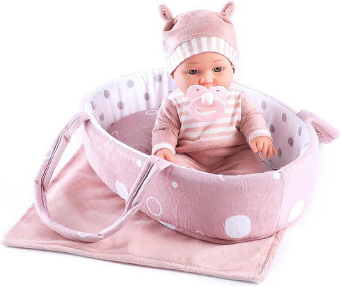 Enjoyin 12'' Playset 36 Baby Doll with Washable Doll Accessories Includes Carrier Bassinet Bed, Pacifier, Blanket