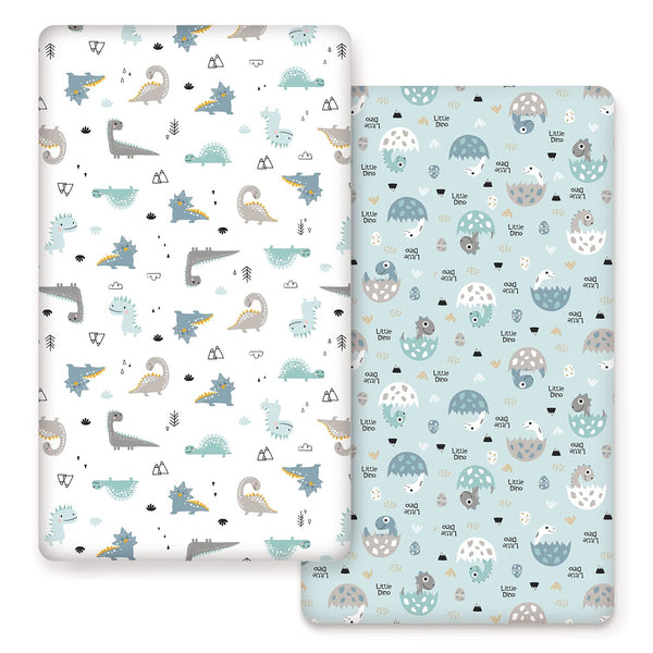 GRSSDER Stretchy Ultra Soft Jersey Knit Fitted Crib Sheets Set 2 Pack,