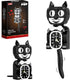 JAKI Black Cat Swing Clock Building Blocks Set,Cat Clock with Moving Eyes