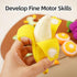 12M+, Playset 1 2 3 Toddler Pretend Play Food Toy Soft Plush Baby Montessori Fruit Basket, Kid Sensory Kitchen Grocery