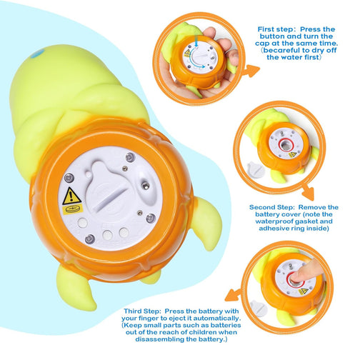 Backstroke Sea Turtle Baby Bath Thermometer,The Infant Baby Bath Floating Toy Safety Temperature Water Thermometer, BPA