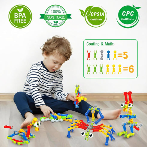 3 4 5 6 7 8+ 142 Sets Caferria Building Blocks STEM Toys for Year Old Boy Girl Birthday Gift, Pcs Building Toys