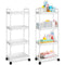 Barydat Baby Diaper Cart 4-Tier Movable Diaper Caddy Organizer Rolling Plastic with