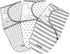 Set CuddleBug Baby Swaddle - Adjustable & Muslin Blankets (Spots & Stripes)