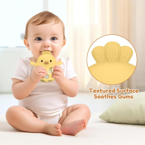 3-6 0-12 MCGMITT Baby Teething Toys for Months, Easy Grasp Silicone Infant Rattle Teether Toy for Months, BPA-Free Food