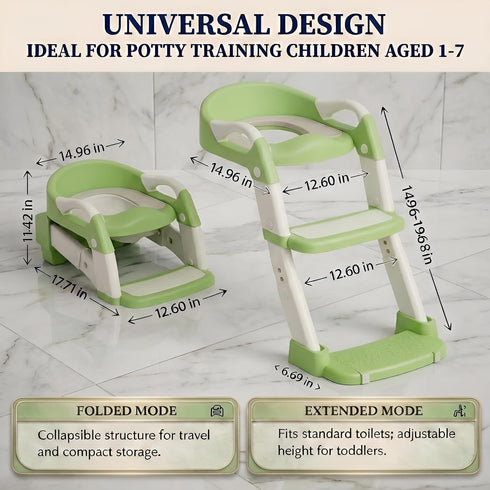 Generic 2026 3-in-1 Potty Training Seat - Upgraded Foldable Potty Chair with Adjustable Step Stool, Removable Cushion