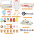 Set Counter 3+, Wooden Ice Cream Toy for Toddlers, Wooden Play Food Kitchen Accessories, Pretend Play Ice Cream Shop