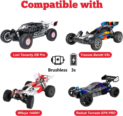 HobbyPark 12mm Hex Front & Rear RC Buggy Tires and Wheels, Set of 4 for 1/12 1/10 Scale Models