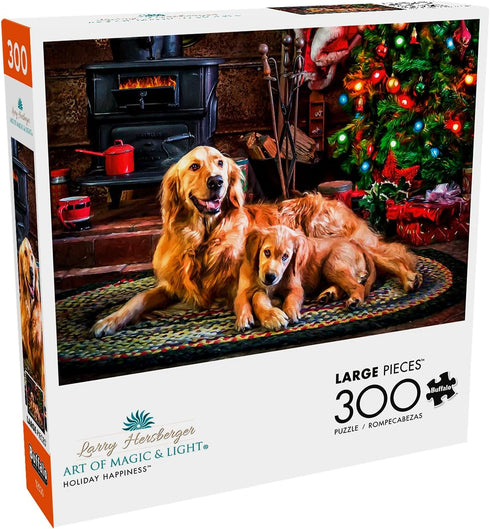 Buffalo Games - Larry Hersberger - Holiday Happiness - 300 Piece Jigsaw Puzzle for Adults, Perfect for Game Nights