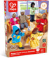 Set 6 Set| 4.3" 3.5" Hape African American Wooden Doll House Family| Dollhouse People of Action Figure Wire Adults: H;
