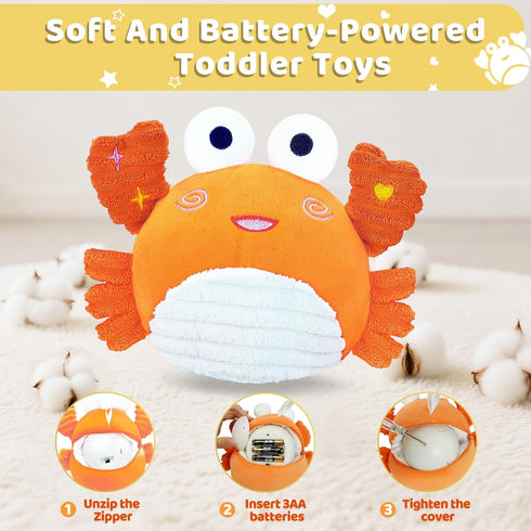6-18 120+ Tummy 6-18 RedCrab Crawling Crab Baby Toy for Months with Songs & Recording Feature,Musical Dancing Walking