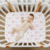 Sheet,39x27IN Pfrewn Crib Sheets for Boys Girls Aesthetic Pink Ribbon Bow Fitted Crib Sheet for Mini Crib Mattress
