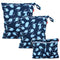 Damero 3Pcs Wet Dry Bag with 2 Zippered Pockets for Cloth Diaper, Swimsuit, Travel, Water-resistant (Whale)