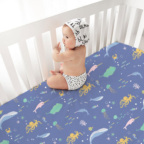 4 Pack 28x52 Little Grape Land Crib Sheets Baby Toddler Sheets Fitted for Boys Girls, Standard Size Crib Mattress