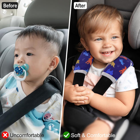 2Pcs Seat Belt Cover Pad for Baby, Soft Seatbelt Cushion Covers for Kids Car Seat Strap Shoulder Pads for All Car