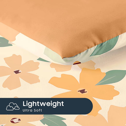 Set 4 Set Wake In Cloud - Toddler Bedding for Girls, Colorful Floral Flowers Leaves, Pieces Soft Crib Bed Including