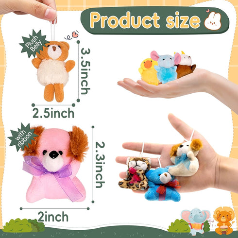 36 Pack (2.3/2"-2.5/3.5" (36PCS) JoyRapt Small Stuffed Animals Bulk Gifts for Kids Each), Birthday Party Favors Toys