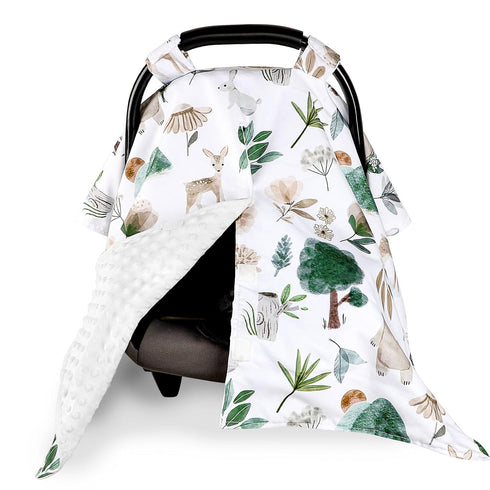 Minky Car Seat Cover for Baby Girl & Boys, Car Seat Canopy