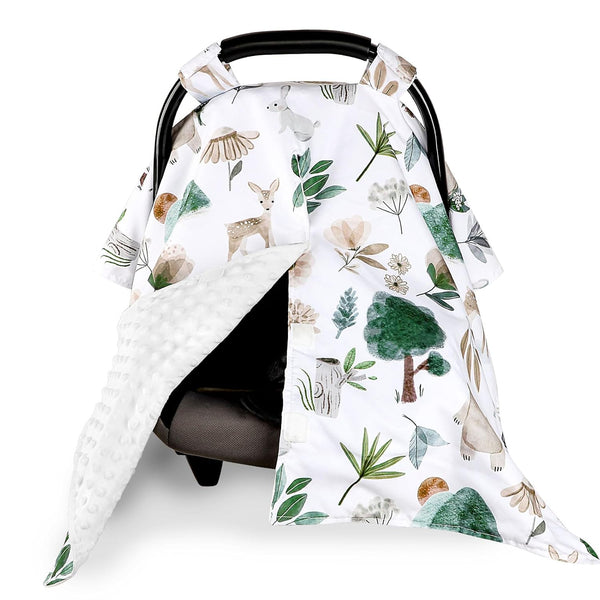 Minky Car Seat Cover for Baby Girl & Boys, Car Seat Canopy