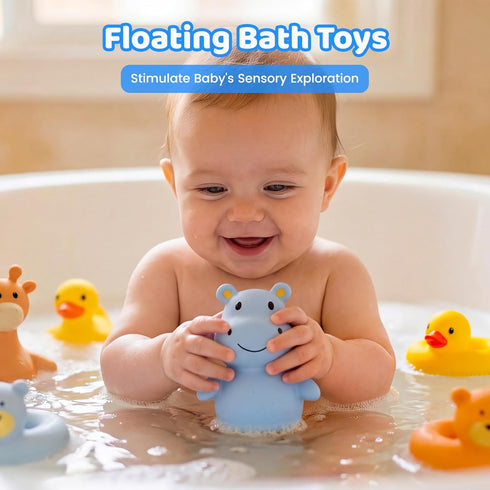 6 Tiny Marvels Baby Bath Toys for Months & Up, Mold Free No Hole Bath Toys, BPA Free Floating Toddler Bath Toys, Safe