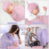 2 Set 47" 47" JaGely Pcs Stretchy Baby Swaddle Blankets Extra Soft x Baby Newborn Swaddle Blanket and Hat(Pink, Light