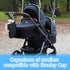 Stroller Cup Holder Compatible with Stanley, Adjustable Strap and Pouch, Accessories for 30/40oz Stanley Cup