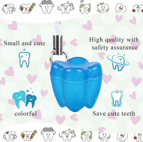 Ioffersuper 50-Piece Tooth Saver Necklaces, Tooth Necklace Little Box for Lost Teeth, Milk Teeth Storage Cases