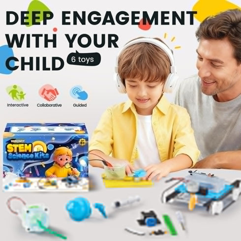 Verowit 6-in-1 8-12, 9 10 11 13 14 Set: STEM Home Lab Science Kit for Kids Age Boys & Girls Year Old Educational