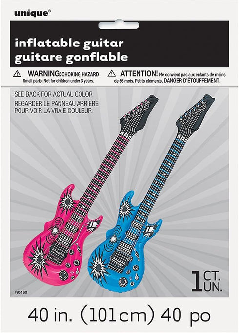 Unique Party 1 Inflatable Guitar, Assorted Colors