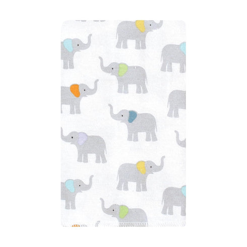 Hudson Baby Unisex Flannel Burp Cloth 10pk, Teal Elephant, One Size