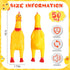 Honoson 50 6.3 Inch(Yellow) Pcs Rubber Chickens Squeak Screaming Chicken Novelty Bulk Dog Toys for Pets Dogs Adults