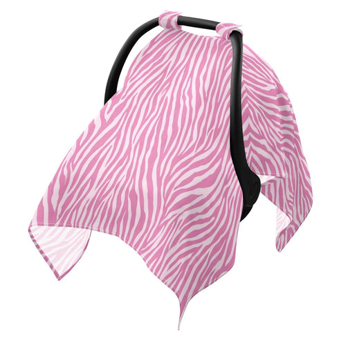 Mazeann Zebra Print Pinks Car Seat Cover Baby Breathable Soft Infant Carseat Covers