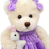 10" Oitscute Small Baby Teddy Bear with Cloth Cute Stuffed Animal Soft Plush Toy (Purple Dress with Rabbit)